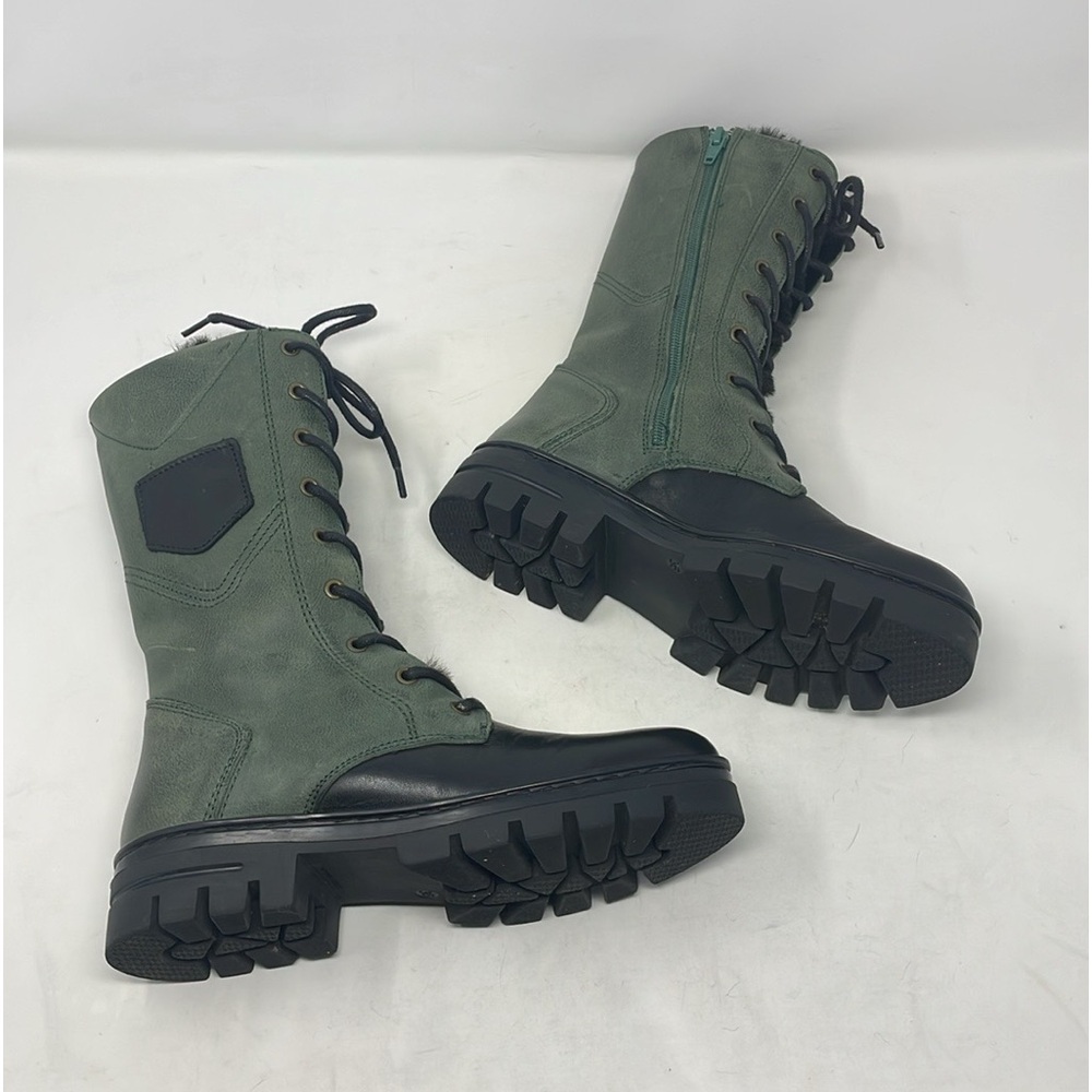 Eric Michael Leather Colorblock Combat Boots - image 7